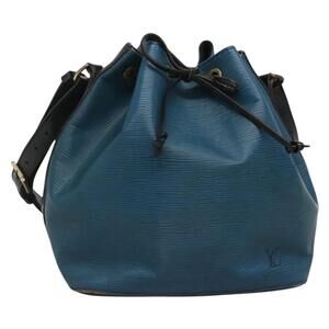 LOUIS VUITTON Epi Petit Noe Shoulder Bag Bicolor Black Blue M44152